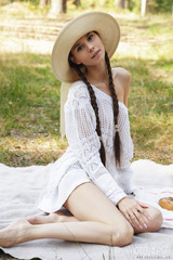 Brunette Posing Outdoors 00