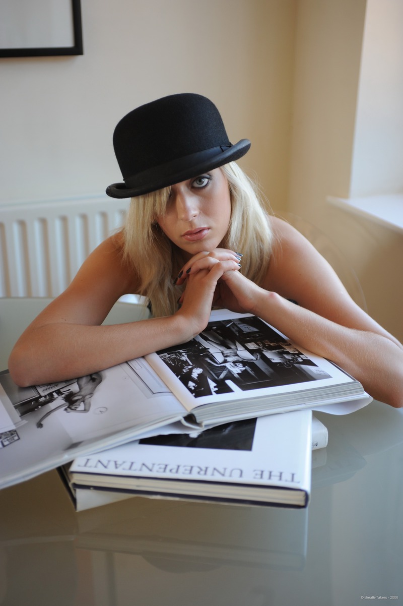 Charlotte Wearing Black Hat 00