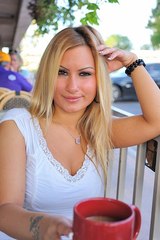 Sierra flashes tits in the cafe and strips naked 03