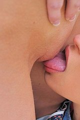 Nikkie and Aubrey outdoors kissing and eating pussy 10