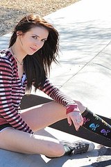 Aiden gets emo and tires to skateboard topless 03