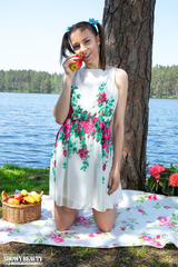 Hotty Posing By A Tree 00